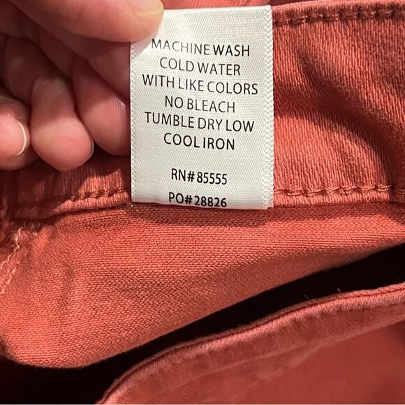 NWT Pistola High Rise Button Fly Straight Leg Denim Jeans Red Rock Size 28 - Picture 8 of 8